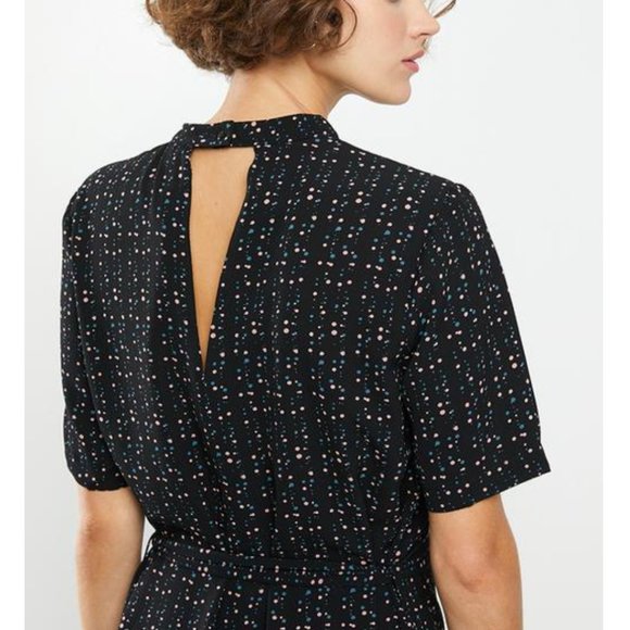 NWT jacqueline de yong piper 2/4 dress black dot 8 - Picture 2 of 10